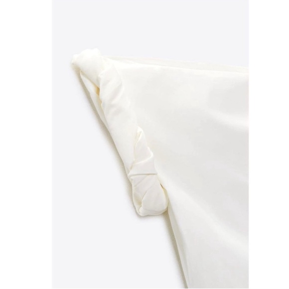 ZARA NEW WOMAN ASYMMETRIC MIDI DRESS ECRU XS med  3067/210 - Picture 8 of 11